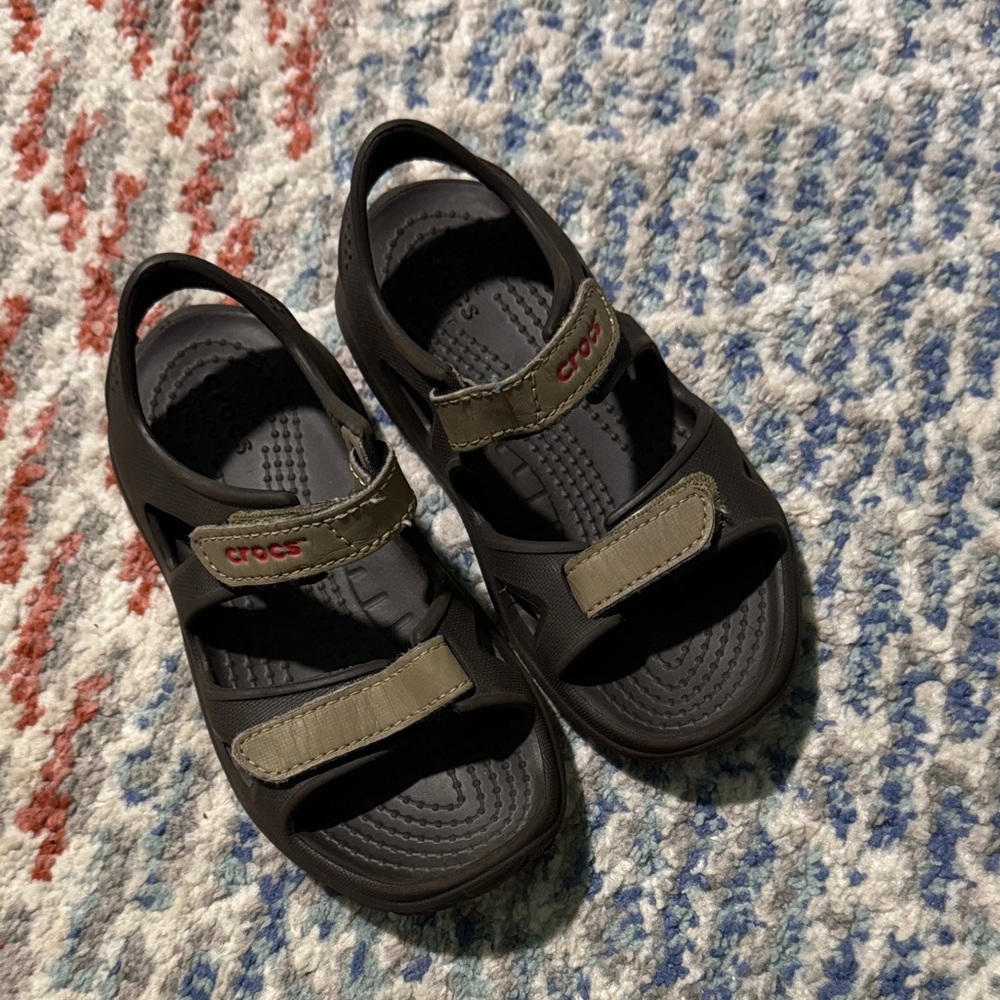 CROCS Kids Sandals - Black and Tan - Size 10